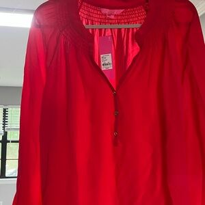 Lilly Pulitzer Vibrant Red Blouse